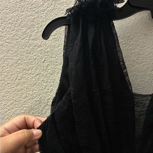🆕Fate Chic Black Ruffled Lace Mini Dress Black XS🆕 - Picture 5 of 16